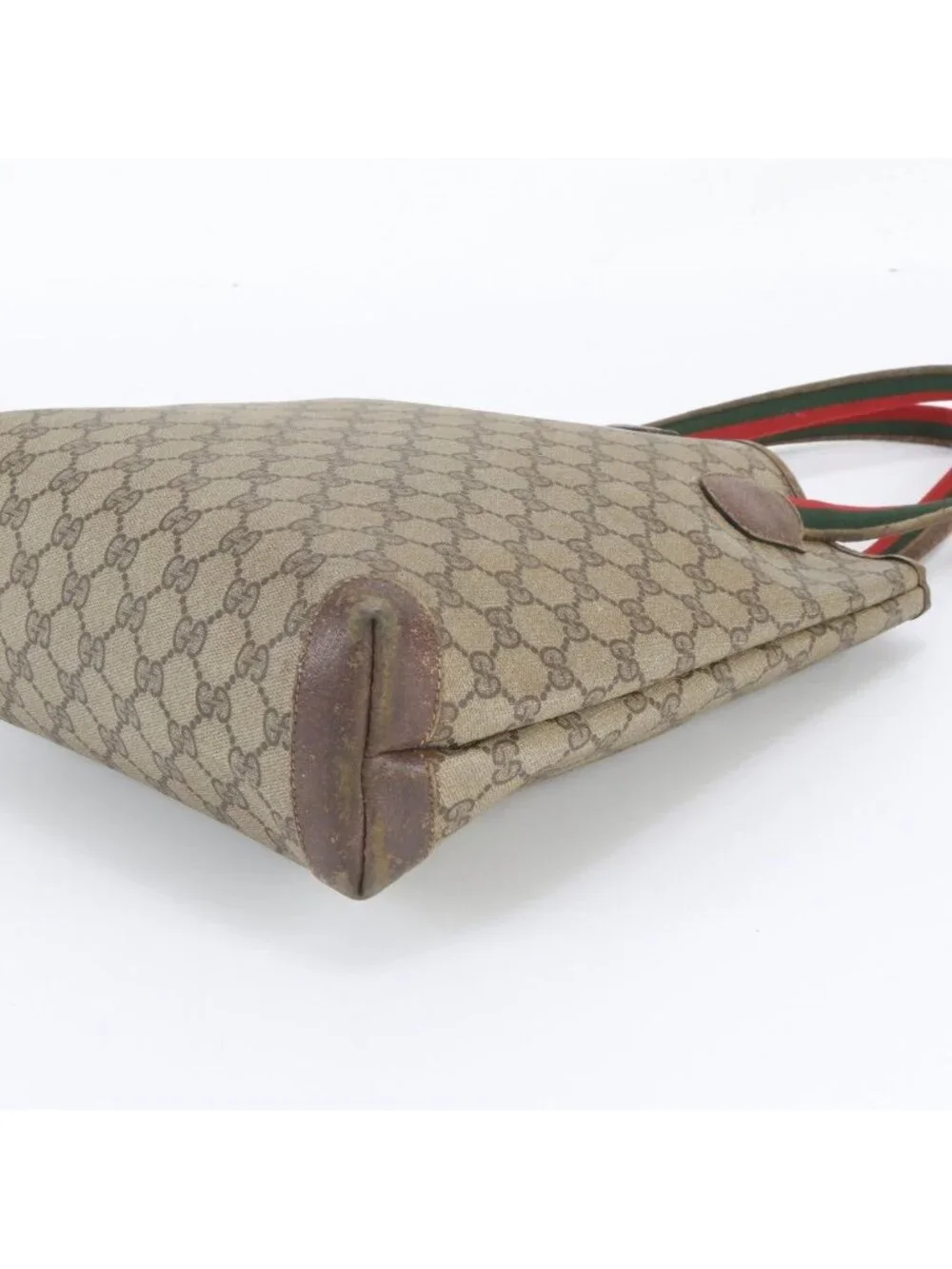 Gucci Vintage GG Supreme Sherry Line 58 02 Leather Tote Bag Document